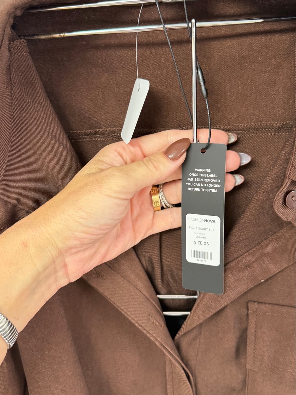 Fashion Nova Brown Crop Shirt & Pleated Mini Skirt Set - Picture 8 of 14